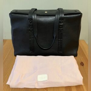 RARE PERFECT Radley London Belmont House Large Flapover Tote Black Leather Bag